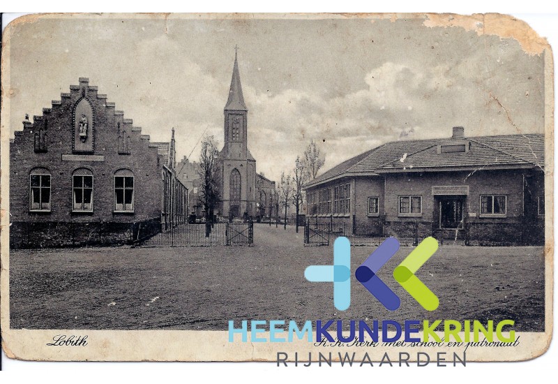 Ansicht Markt Lobith Jozef gebouw Kerk en School Coll. H.Meijer (8)